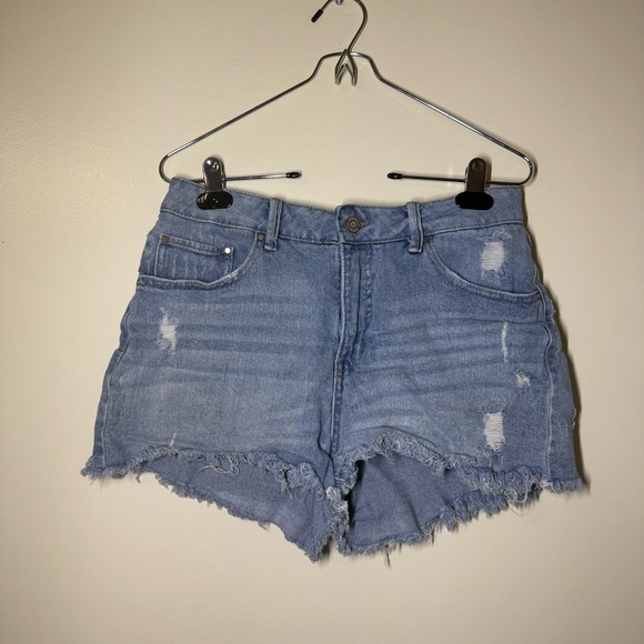 SoundStyle Pants - SoundStyle Blue Distressed Cut Off Denim Shorts